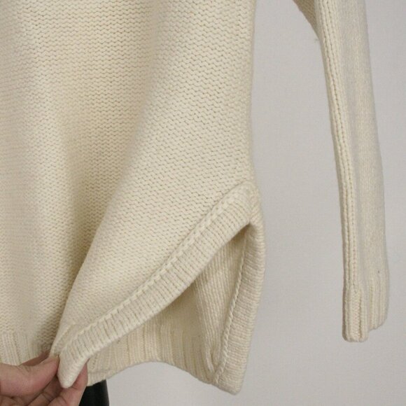 Banana Republic Sunday Sunday Wool Blend Cream Raglan Knit Crewneck Sweater Sz S - Picture 4 of 11